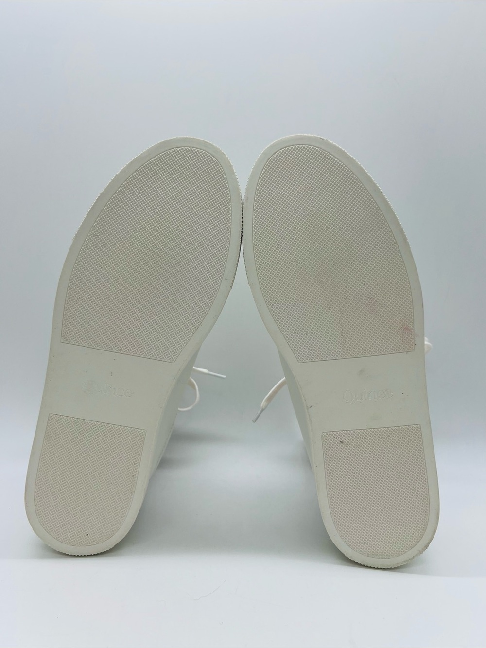 Quince Women’s White Everyday Leather Sneakers with Pale Pink Laces Size 10 - Picture 10 of 12
